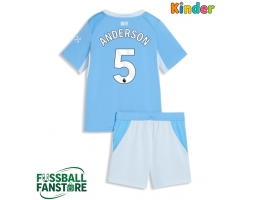 Manchester City Elliot Anderson #5 Replik Heimtrikot Kinder 2026-27 Kurzarm (+ Kurze Hosen)